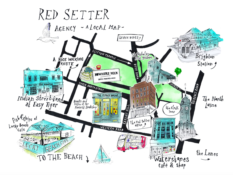 Red Setter's Walking Map by Sarah Holland