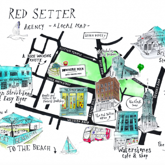 Red Setter's Walking Map by Sarah Holland